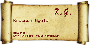 Kracsun Gyula névjegykártya